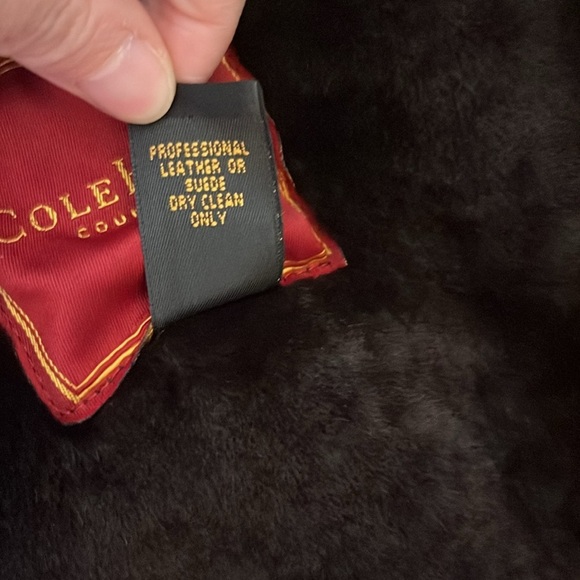 Vintage Cole Haan Country Brown Leather and Fur Coat Men’s Size Large - Picture 5 of 16